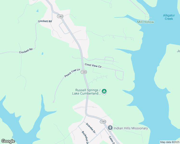 map of restaurants, bars, coffee shops, grocery stores, and more near 79 Wolf Creek Trailer in Russell Springs