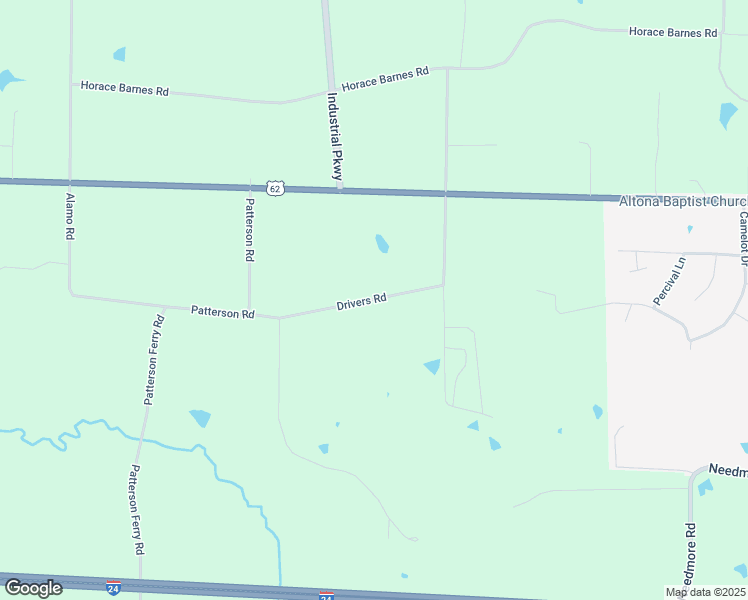 map of restaurants, bars, coffee shops, grocery stores, and more near 163 Drivers Road in Calvert City
