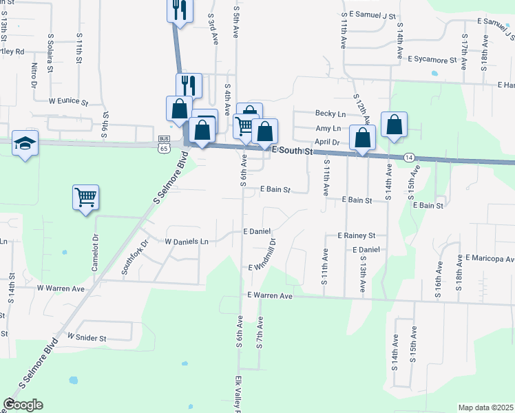 map of restaurants, bars, coffee shops, grocery stores, and more near 706 Watermill Circle in Ozark