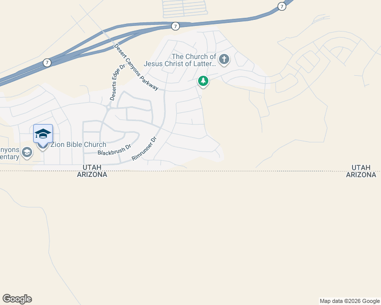 map of restaurants, bars, coffee shops, grocery stores, and more near 3752 East Mesa Rock Drive in St. George