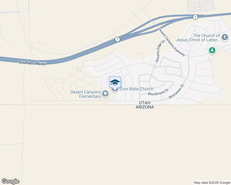 map of restaurants, bars, coffee shops, grocery stores, and more near 3101 Rimrunner Drive in St. George