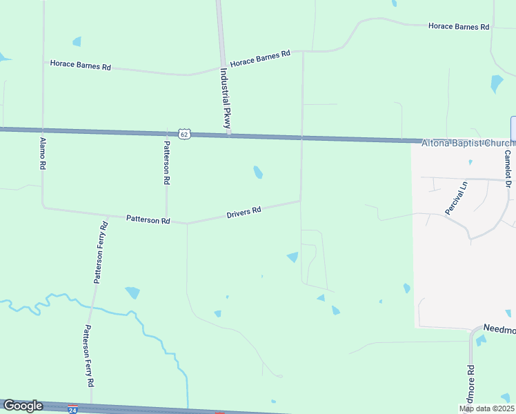 map of restaurants, bars, coffee shops, grocery stores, and more near 2-124 Drivers Road in Calvert City