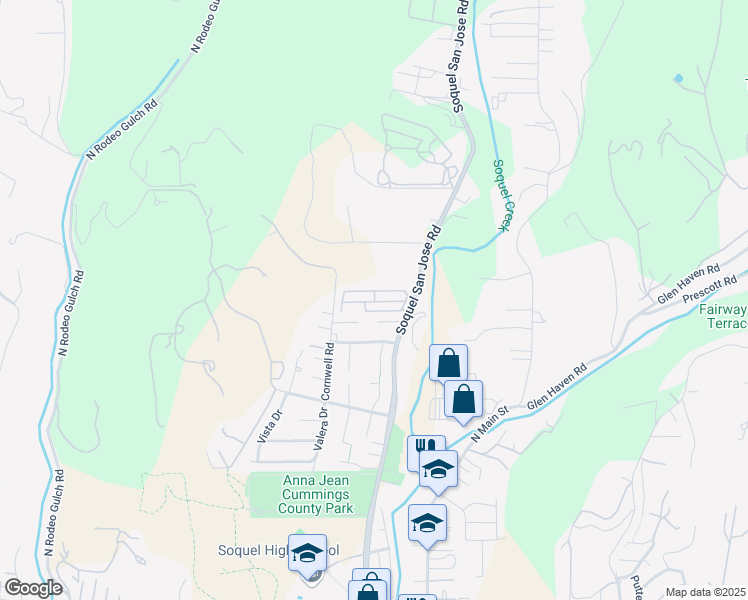 map of restaurants, bars, coffee shops, grocery stores, and more near 999 Soquel San Jose Road in Soquel