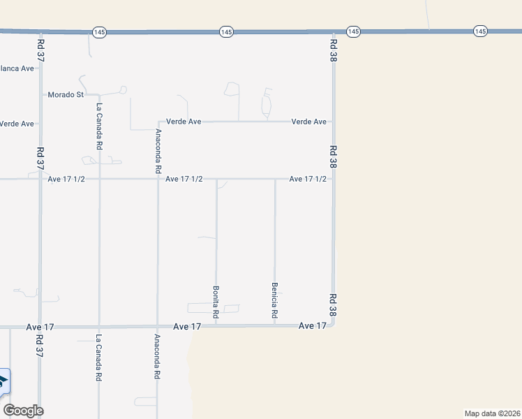 map of restaurants, bars, coffee shops, grocery stores, and more near 17436 Benecia Road in Madera