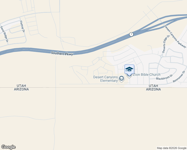 map of restaurants, bars, coffee shops, grocery stores, and more near South Endor Street in St. George