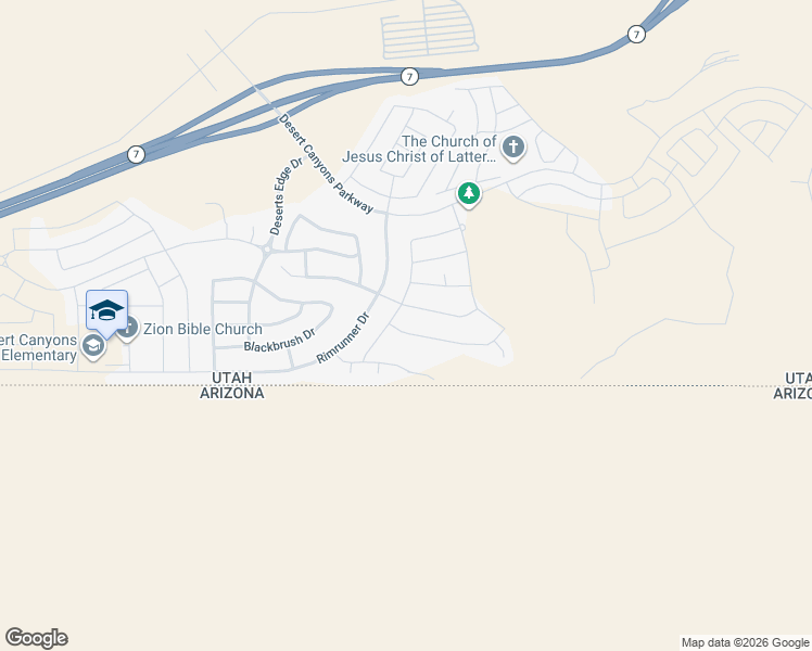 map of restaurants, bars, coffee shops, grocery stores, and more near 3679 Mesa Rock Drive in St. George
