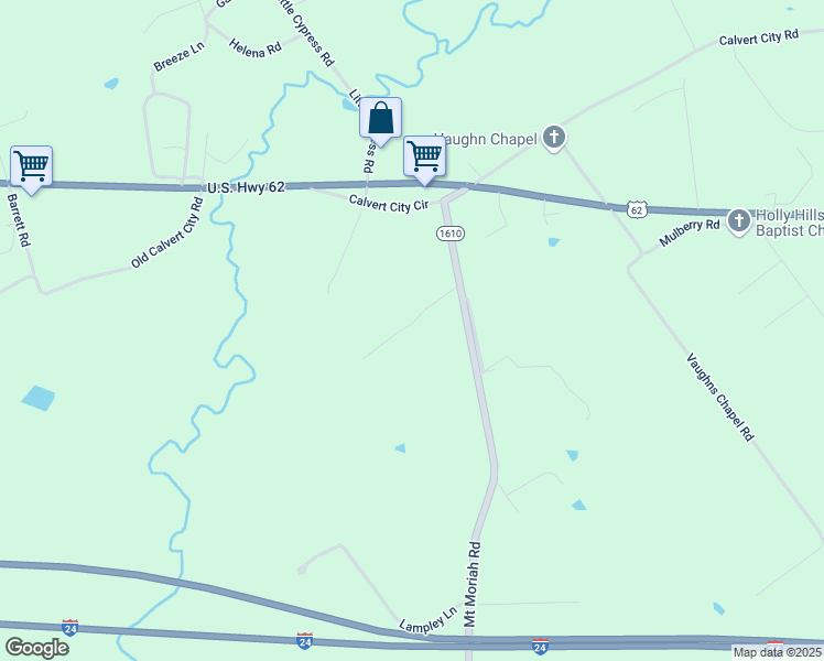 map of restaurants, bars, coffee shops, grocery stores, and more near Lawson Johnson Road in Benton