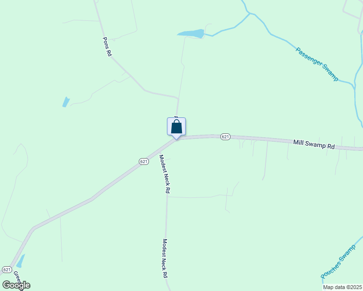map of restaurants, bars, coffee shops, grocery stores, and more near 7480 Mill Swamp Road in Ivor