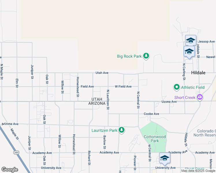map of restaurants, bars, coffee shops, grocery stores, and more near 325 Field Avenue in Hurricane