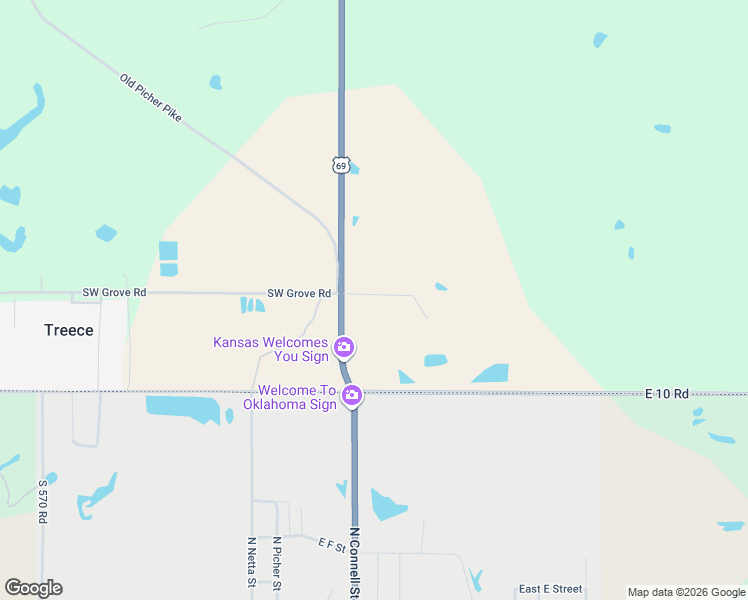 map of restaurants, bars, coffee shops, grocery stores, and more near 12007 U.S. 69 in Baxter Springs
