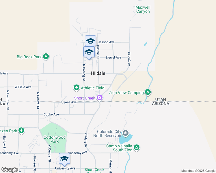map of restaurants, bars, coffee shops, grocery stores, and more near 365 Field Avenue in Hurricane