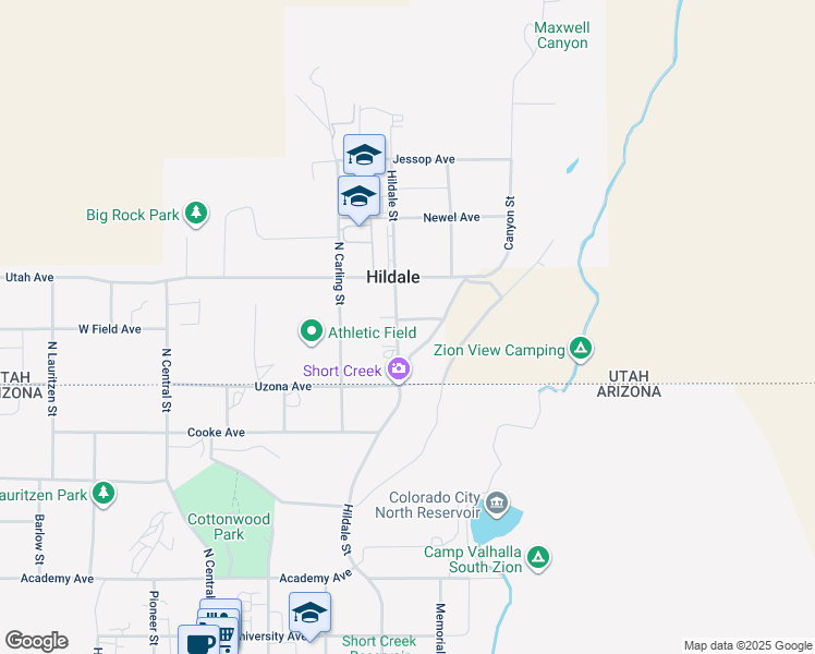 map of restaurants, bars, coffee shops, grocery stores, and more near 325 Field Avenue in Hurricane