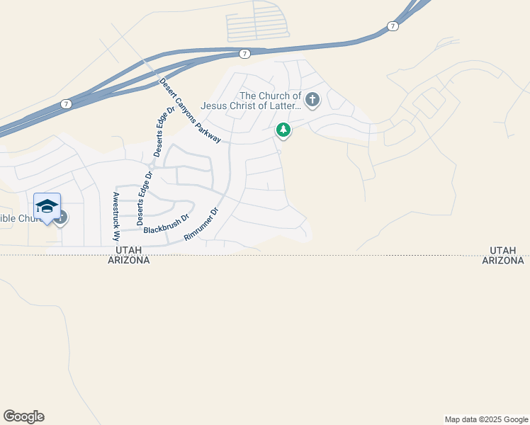 map of restaurants, bars, coffee shops, grocery stores, and more near 3748 Church Rocks Drive in St. George