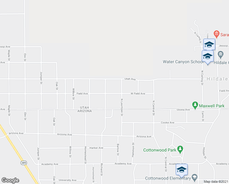 map of restaurants, bars, coffee shops, grocery stores, and more near 370 Field Avenue in Hurricane