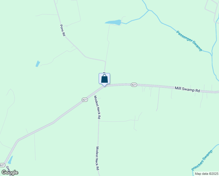 map of restaurants, bars, coffee shops, grocery stores, and more near 7480 Mill Swamp Road in Ivor