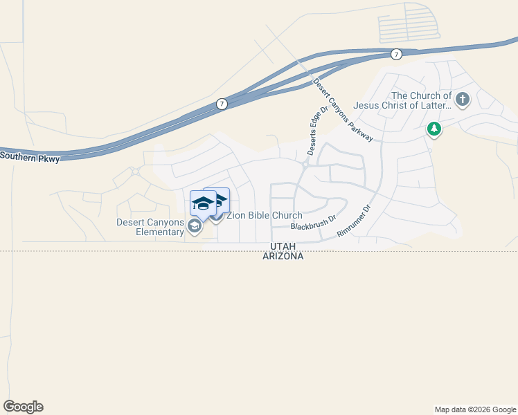 map of restaurants, bars, coffee shops, grocery stores, and more near 6207 South Daydream Way in St. George