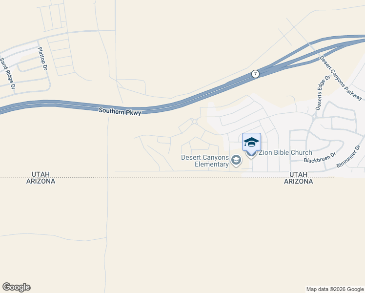 map of restaurants, bars, coffee shops, grocery stores, and more near South Endor Street in St. George