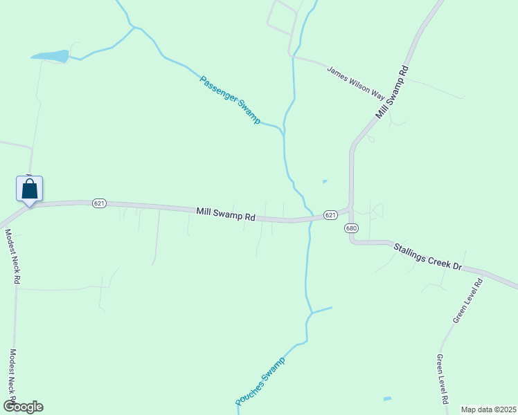 map of restaurants, bars, coffee shops, grocery stores, and more near 8297 Mill Swamp Road in Ivor