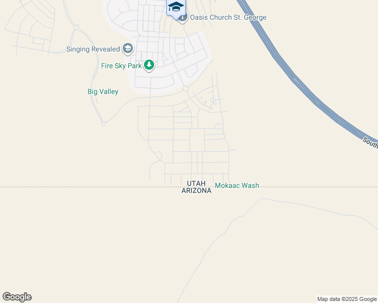 map of restaurants, bars, coffee shops, grocery stores, and more near 611 Green Mountain Drive in St. George