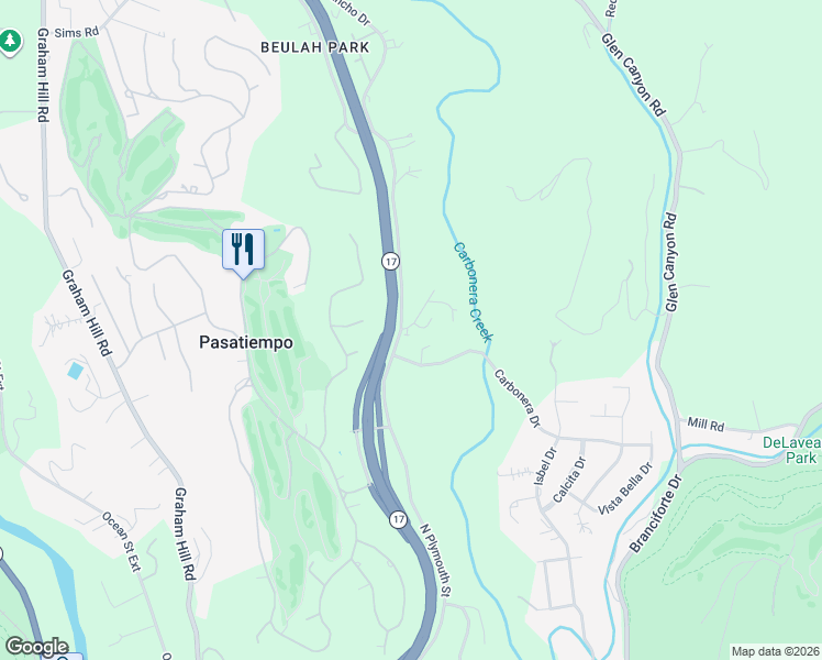 map of restaurants, bars, coffee shops, grocery stores, and more near 106 South Rapetta Road in Santa Cruz