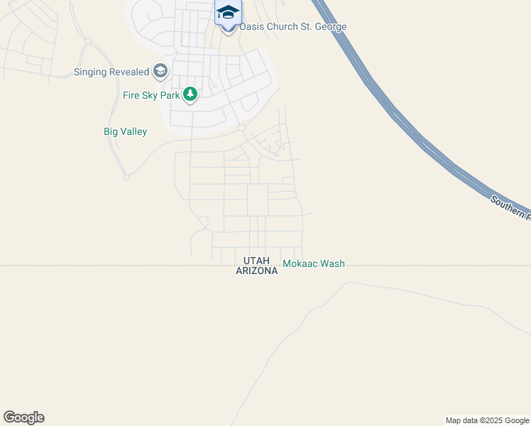 map of restaurants, bars, coffee shops, grocery stores, and more near Red Sand Lane in St. George