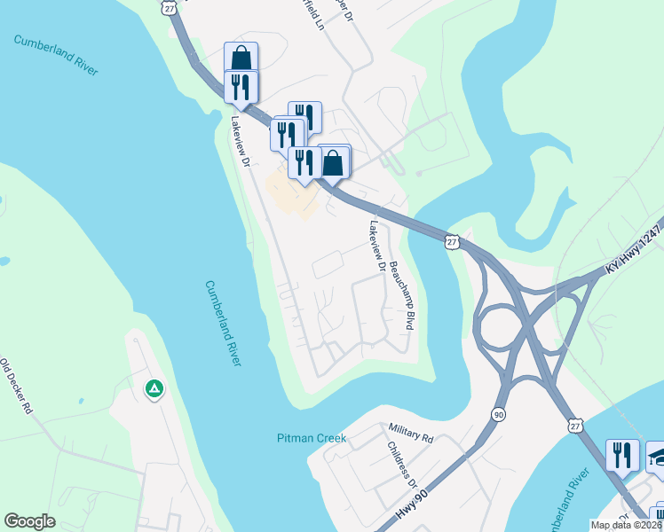 map of restaurants, bars, coffee shops, grocery stores, and more near 118 Anderson Dr in Somerset