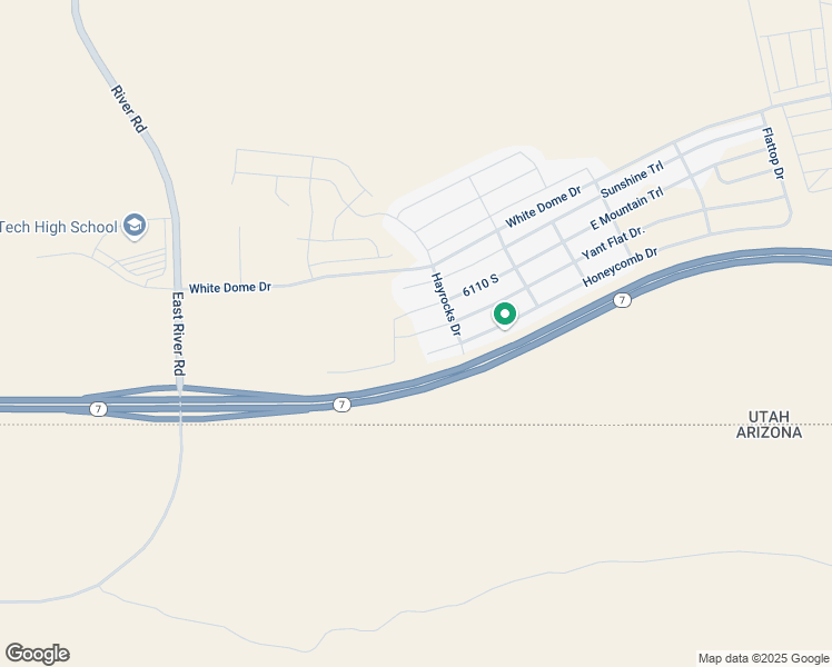 map of restaurants, bars, coffee shops, grocery stores, and more near 1911 East Yant Flat Drive in St. George