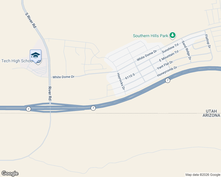 map of restaurants, bars, coffee shops, grocery stores, and more near 1562 Sunshine Cir in St. George