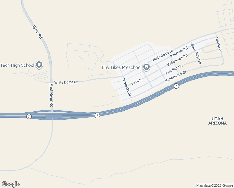 map of restaurants, bars, coffee shops, grocery stores, and more near 2273 East Yant Flat Drive in St. George