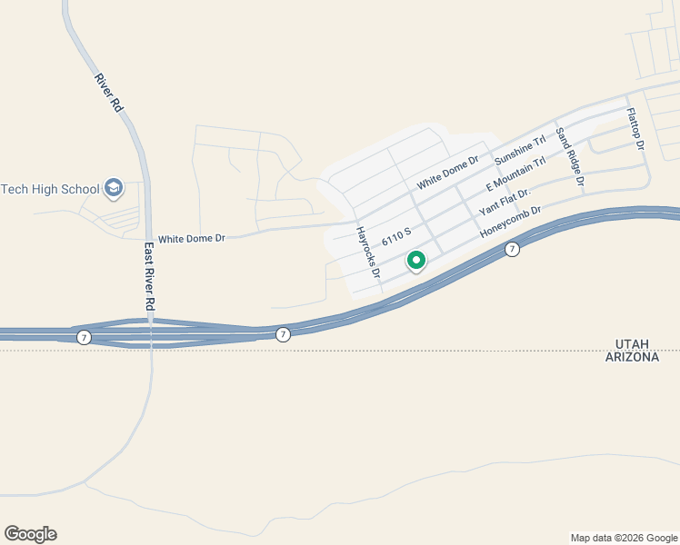 map of restaurants, bars, coffee shops, grocery stores, and more near 1911 East Yant Flat Drive in St. George