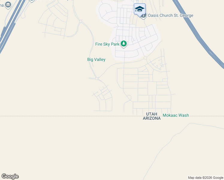 map of restaurants, bars, coffee shops, grocery stores, and more near Bright Ridge Cove in St. George