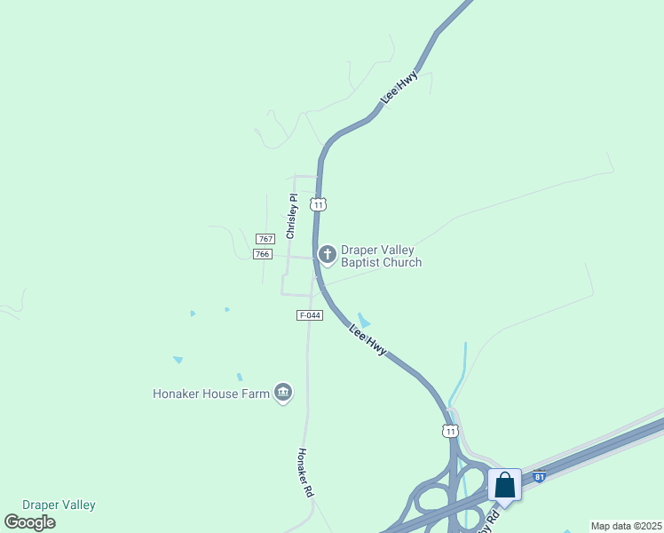 map of restaurants, bars, coffee shops, grocery stores, and more near 3200 Lee Highway in Draper