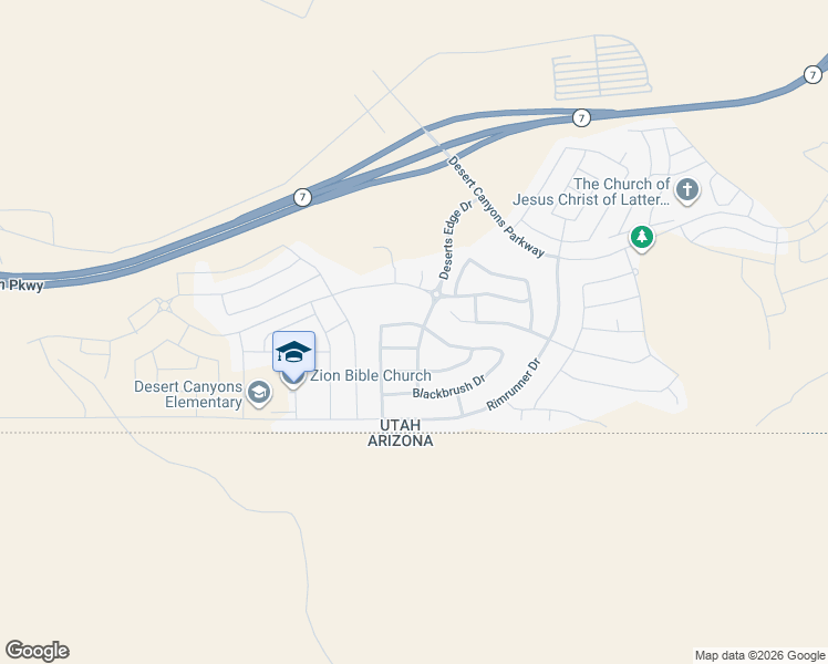 map of restaurants, bars, coffee shops, grocery stores, and more near 3384 Barrel Roll Drive in St. George