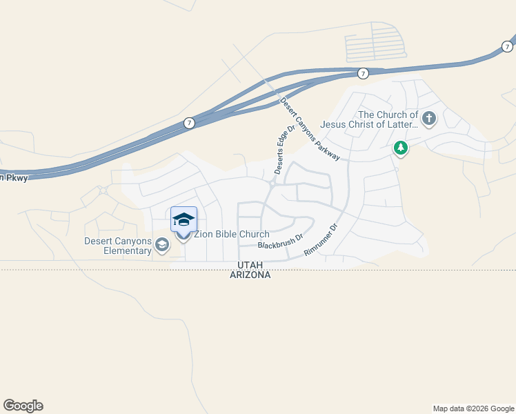 map of restaurants, bars, coffee shops, grocery stores, and more near 3384 Barrel Roll Drive in St. George
