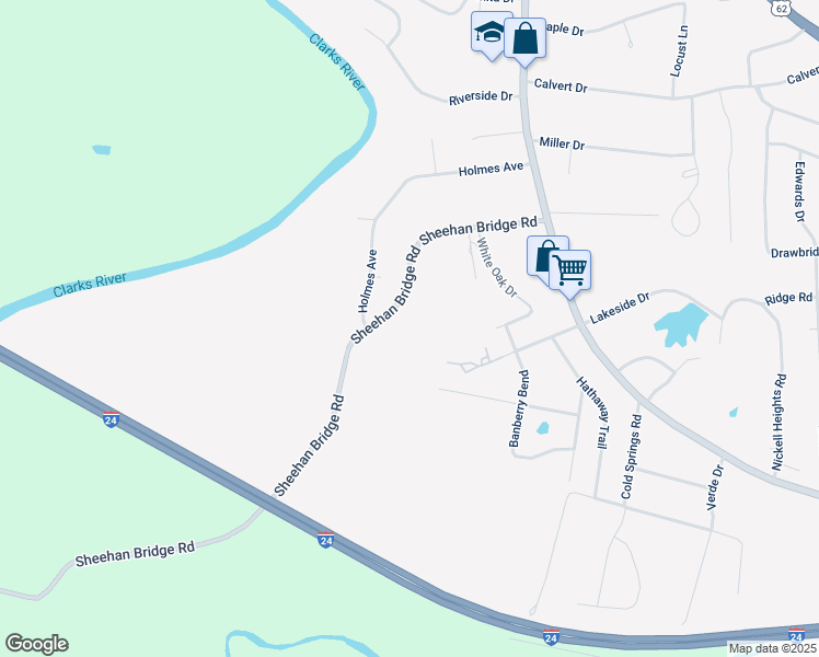map of restaurants, bars, coffee shops, grocery stores, and more near 430 Sheehan Bridge Road in Paducah