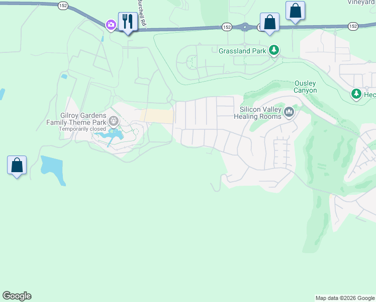 map of restaurants, bars, coffee shops, grocery stores, and more near 2884 Berwick Avenue in Gilroy