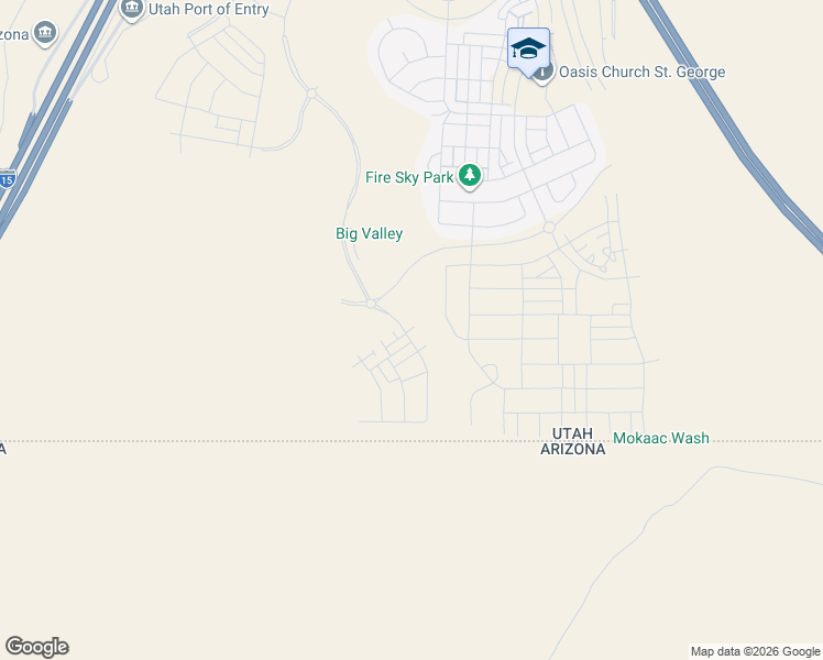 map of restaurants, bars, coffee shops, grocery stores, and more near Bright Ridge Cove in St. George