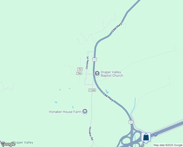 map of restaurants, bars, coffee shops, grocery stores, and more near 3200 Lee Highway in Draper
