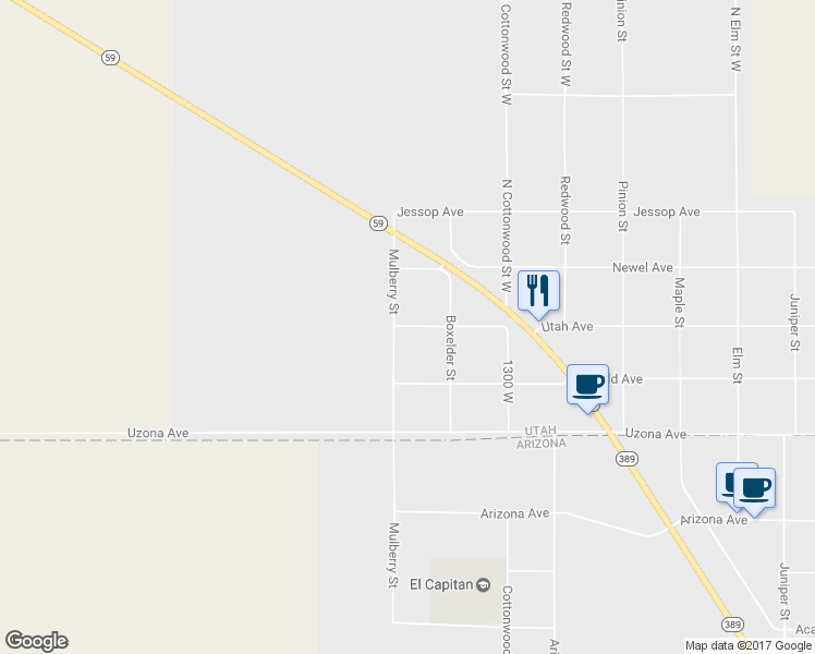 map of restaurants, bars, coffee shops, grocery stores, and more near 2794 Utah Avenue in Hurricane