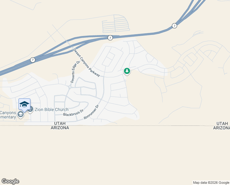 map of restaurants, bars, coffee shops, grocery stores, and more near 3708 East Shooting Star Lane in St. George