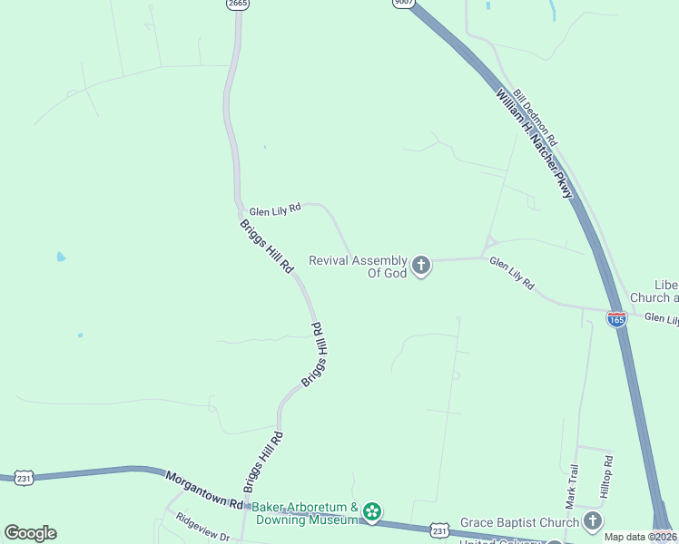 map of restaurants, bars, coffee shops, grocery stores, and more near 3035-3819 Glen Lily Road in Bowling Green