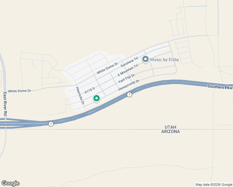 map of restaurants, bars, coffee shops, grocery stores, and more near 1870 Honeycomb Drive in St. George