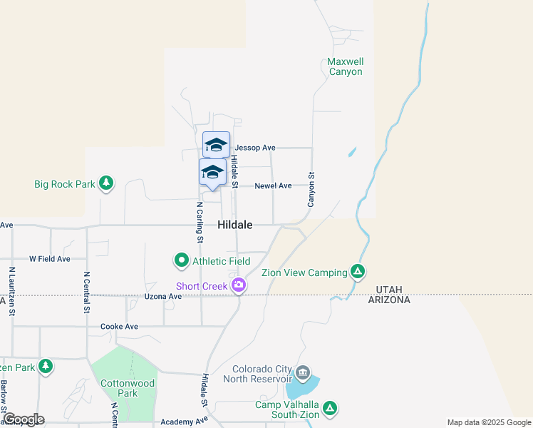 map of restaurants, bars, coffee shops, grocery stores, and more near 365 Utah Avenue in Hurricane