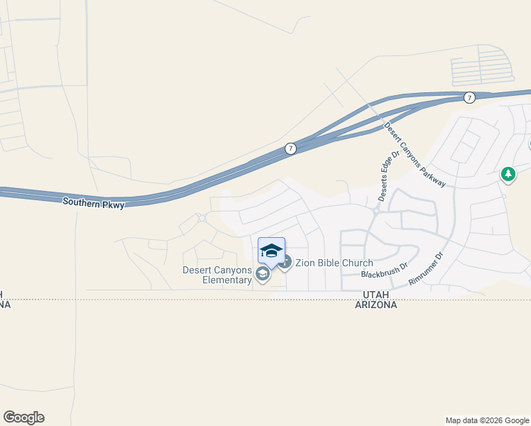 map of restaurants, bars, coffee shops, grocery stores, and more near 3087 Fuchsia Drive in St. George