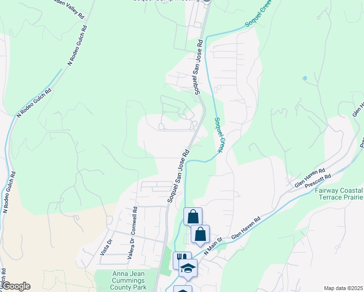 map of restaurants, bars, coffee shops, grocery stores, and more near 1301 Soquel San Jose Road in Soquel