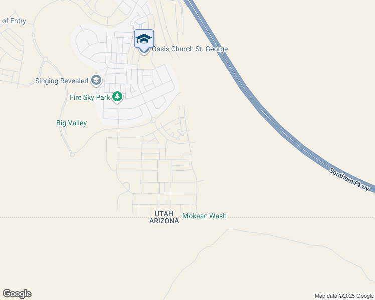 map of restaurants, bars, coffee shops, grocery stores, and more near 6051 Silver Birch Lane in St. George