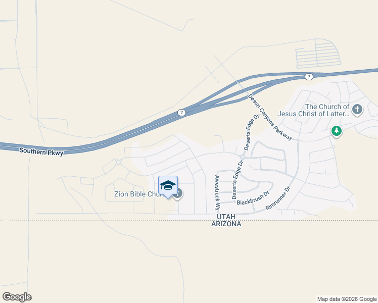 map of restaurants, bars, coffee shops, grocery stores, and more near 3182 Fuchsia Drive in St. George