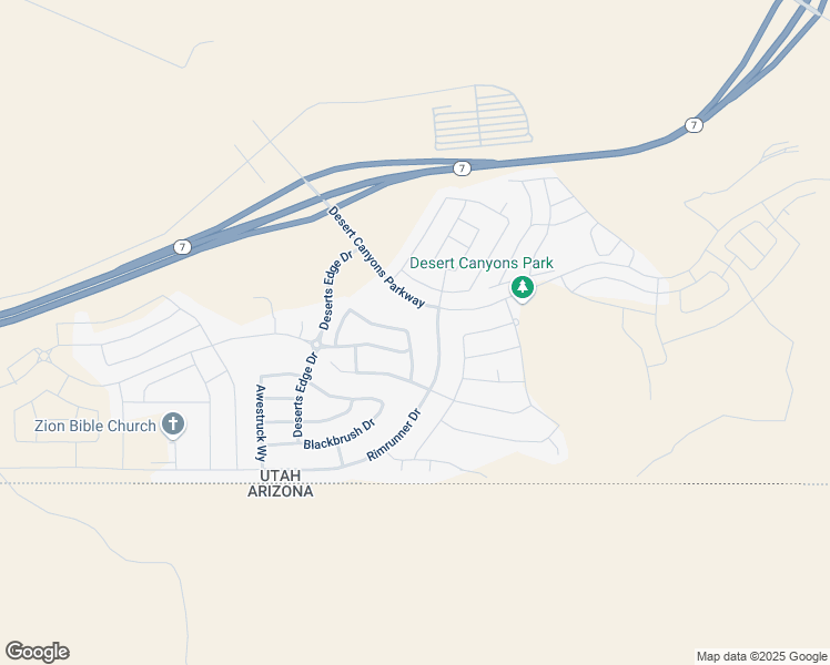 map of restaurants, bars, coffee shops, grocery stores, and more near 6067 Prospector Way in St. George