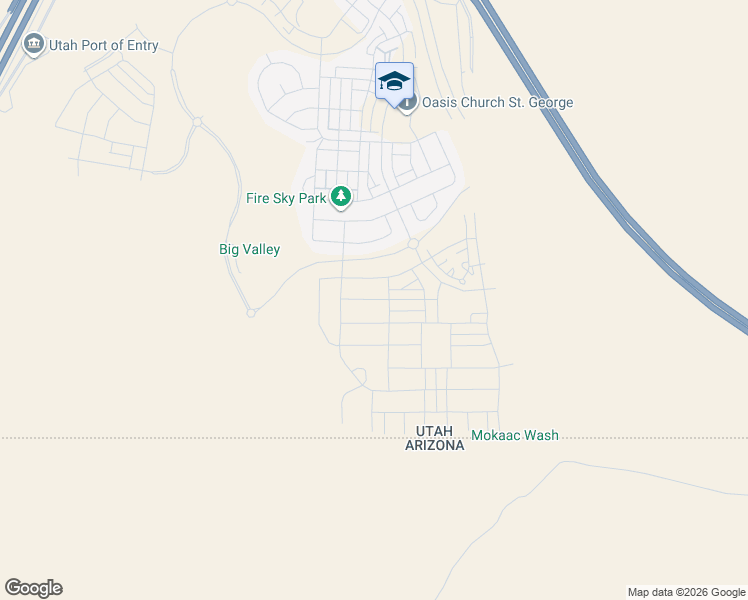 map of restaurants, bars, coffee shops, grocery stores, and more near Southern Parkway in St. George