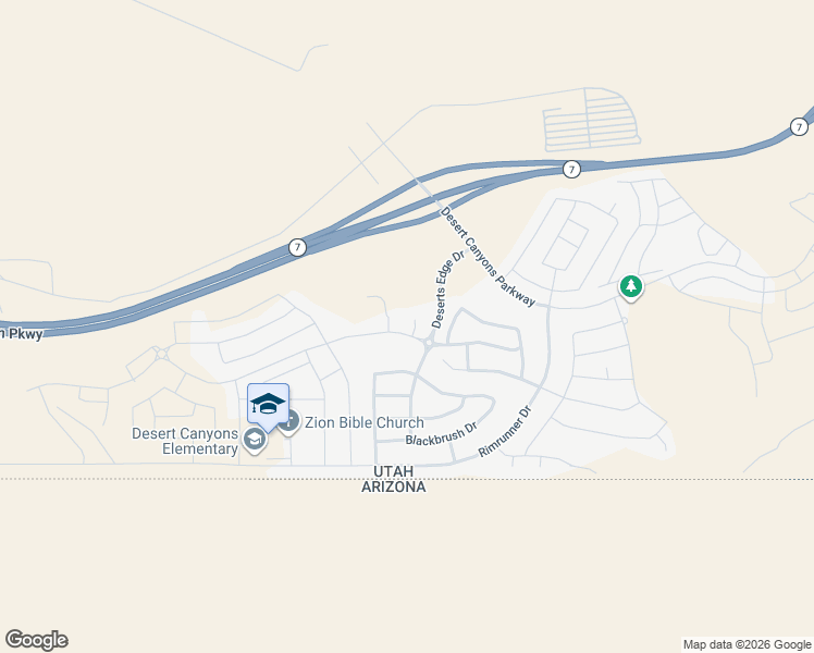 map of restaurants, bars, coffee shops, grocery stores, and more near 6060 Prickly Pear Court in St. George